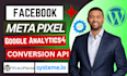 setup facebook ads metal pixel google analytics 4 capi to wordpress systeme io