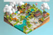 draw unique isometric map illustration flat design 2d isometric map