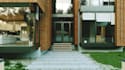 3d architecture, modular apartment, brick house, site plan, multi zone building