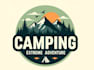 modern summer camp logo design