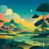illustrate fantastic flat vector landscape illustration