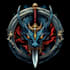 make fantasy game logo title in dark theme