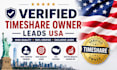 provide verified timeshare owner leads USA