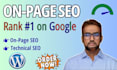do on page SEO optimization service for google first page ranking