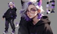draw character reference sheet for yur oc, vtuber in anime style, vtuber model