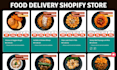 build food delivery shopify store meal prep website