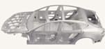 design 3dcar body frame, automotive chassis, vehicle structure, model dfm render