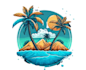 make a summer beach logo design