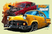 create cartoon car illustration with comic style