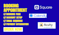 setup square booking acuity scheduling square appointment, square online acuity