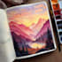 draw a watercolor landscape illustration