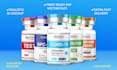 design peptide, vial, product label design, 3d mockup