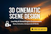create 3d cinematic scene low poly unreal engine environment background design