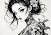 drawing a tattoo design in japanese style