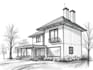 sketch houses and buildings