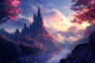 draw a fantasy landscape illustrations