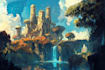 digitally paint fantasy landscape