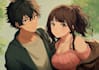 design a romantic couple in anime style