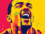 draw wpap pop art sport potrait