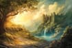 do fantasy background and landscape