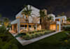 revamp 3d modern villa facade elevation,front house balcony decor,skp,cgi render