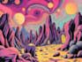 draw psychedelic illustration with retro comic art style
