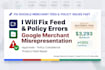 fix feed and policy issues, google merchant product feed error misrepresentation