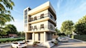 redesign 3d exterior,warehouse,mixed use commercial building,cgi rendering,patio