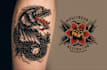 illustrate unique traditional or old school tattoo