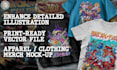 do graphic t shirt design in cartoon illustration for clothing