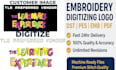 professionally digitize your logo for embroidery into dst, pes, emb files