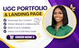design a canva ugc portfolio website canva landing page, canva website