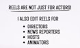 do video editing for actor, hosting and filmmaker demo reels
