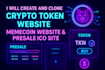 develop or clone crypto token website, memecoin website, presale or ico website