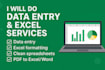 data entry, excel formatting, and PDF to excel conversion
