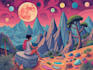 stunning illustration psychedelic, lifestyle, surrealism