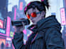 draw cyberpunk style character into city gaming