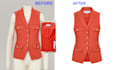 flat lay image editing, ghost mannequin symmetrical neck joint or dummy retouch