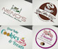 do bakery, cookies, dessert, pizza logo