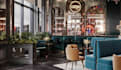 design 3d functional,elegant restaurant layout, concept,bar,cafe interior render