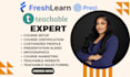 design an engaging freshlearn, teachable, prezi online course website and lms