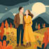 create cartoon disney couple portrait