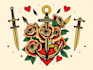 create a rad traditional tattoo design