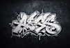 design a graffiti logo with spray paint textures
