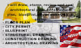 review draw city permit structural design, architectural floor plan mep hvac adu