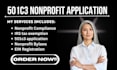 develop complete 501c3 nonprofit application, ein setup, bylaws and compliance