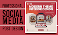 design professional social media post, banner ads design