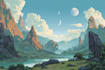 make  fantasy landscape concept art
