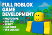 develop a full roblox game fix bugs script lua tycoon map gui vfx ugc systems