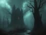 do mystical horror dark environment concept art or landscape